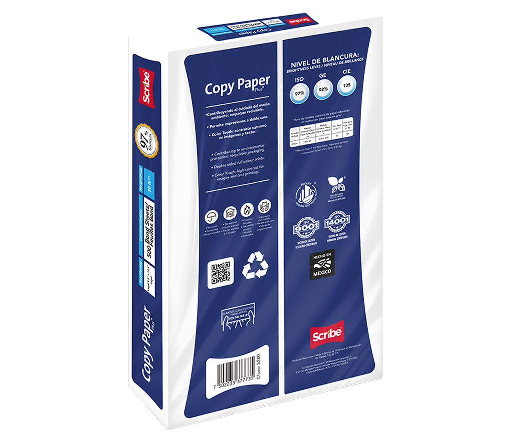 Papel Bond Blanco A4 500 Hjs Scribe Copy Paper